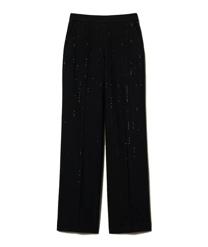 TWINSET Palazzo Pants with Sequins 242TT2161 Black