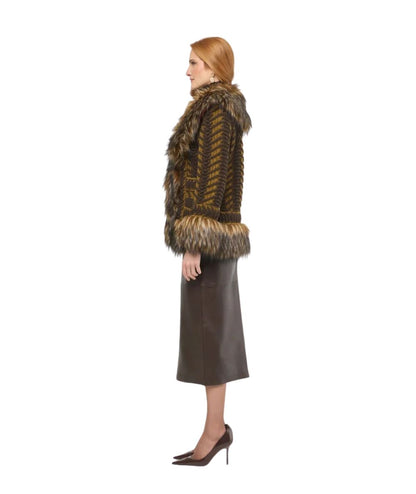 The Extreme Collection Cappotto Corto Leonore Jacquard 2719 Marrone 