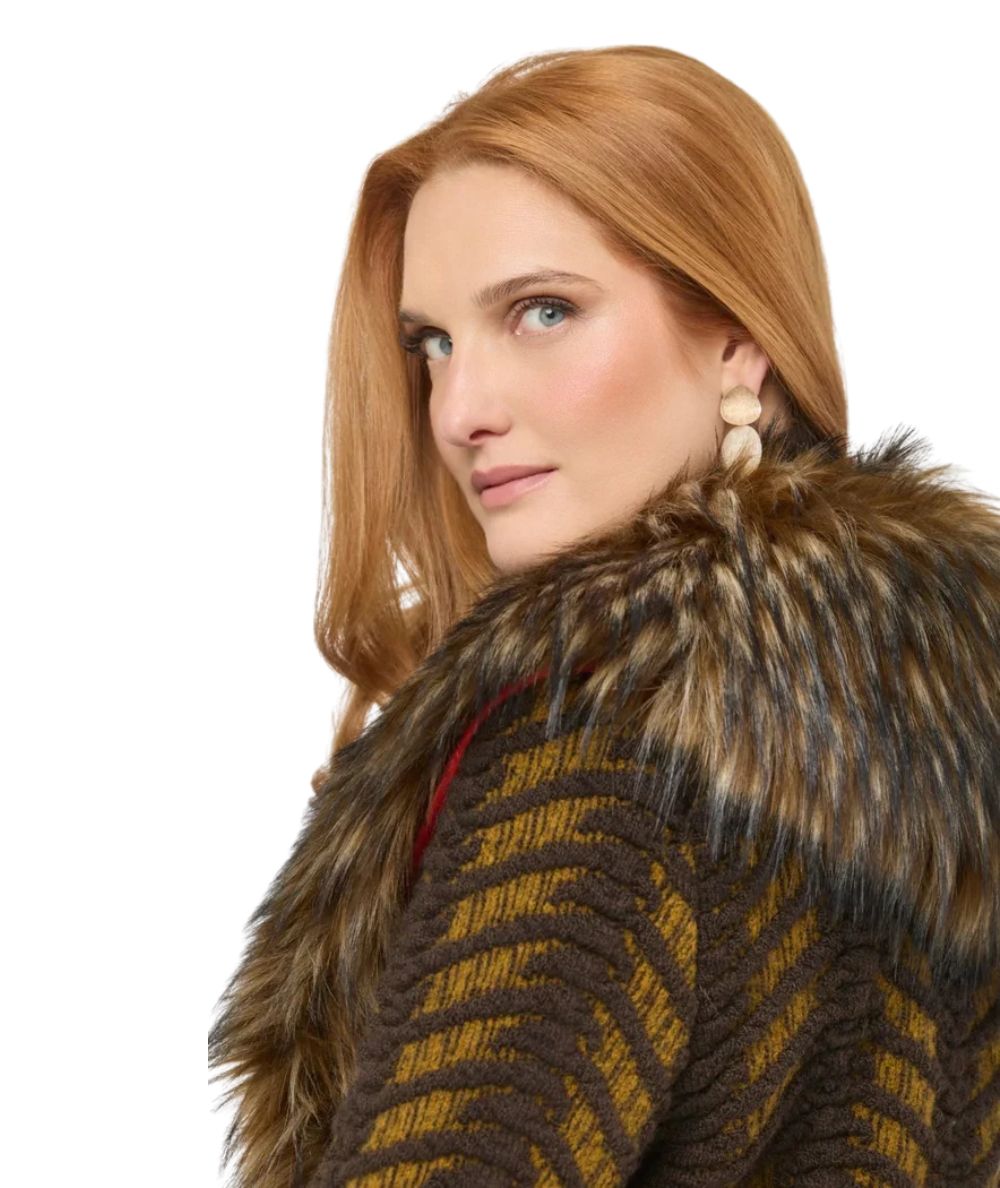 The Extreme Collection Cappotto Corto Leonore Jacquard 2719 Marrone 
