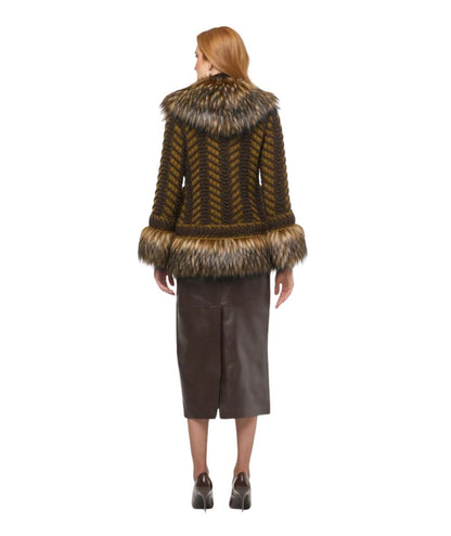The Extreme Collection Cappotto Corto Leonore Jacquard 2719 Marrone 