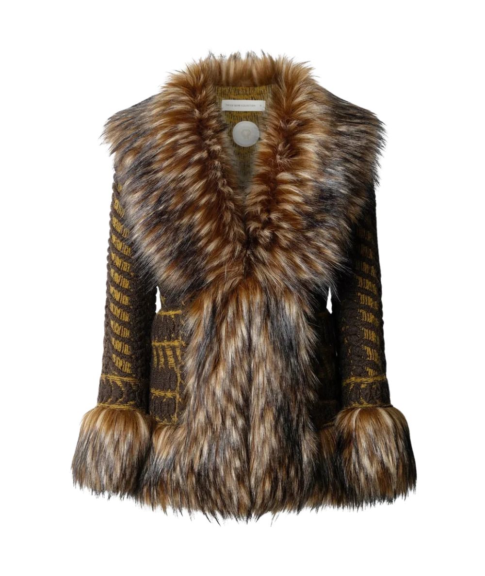 The Extreme Collection Cappotto Corto Leonore Jacquard 2719 Marrone 