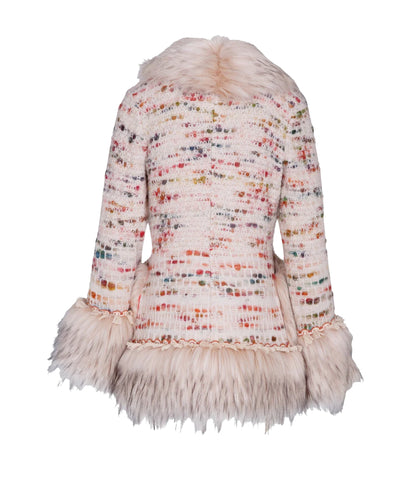 The Extreme Collection Cappotto Corto con Dettaglio Pelliccia 2513 Avorio