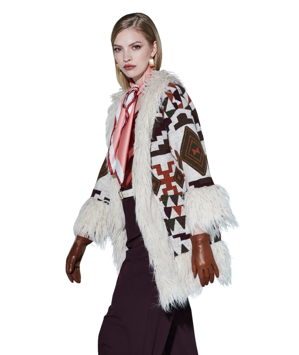 The Extreme Collection Cappotto con Lavorazione Jacquard 2530 Multicolore