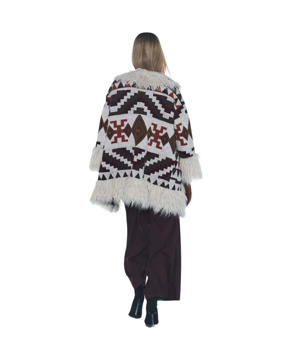 The Extreme Collection Cappotto con Lavorazione Jacquard 2530 Multicolore