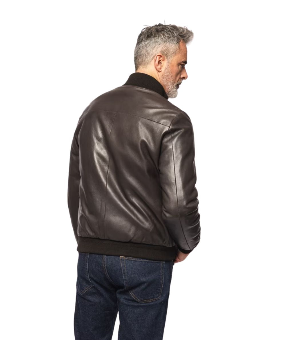 The Jack Leathers Giubbo Reversibile Derek Seamless Marrone Scuro