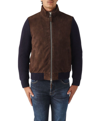 The Jack Leathers Giubbo con Interno Removibile Flavio Knit Marrone Blu
