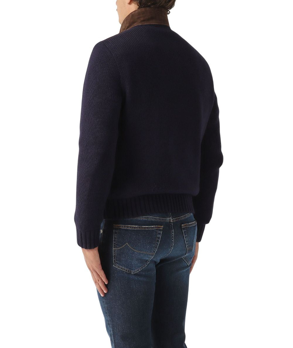 The Jack Leathers Giubbo con Interno Removibile Flavio Knit Marrone Blu