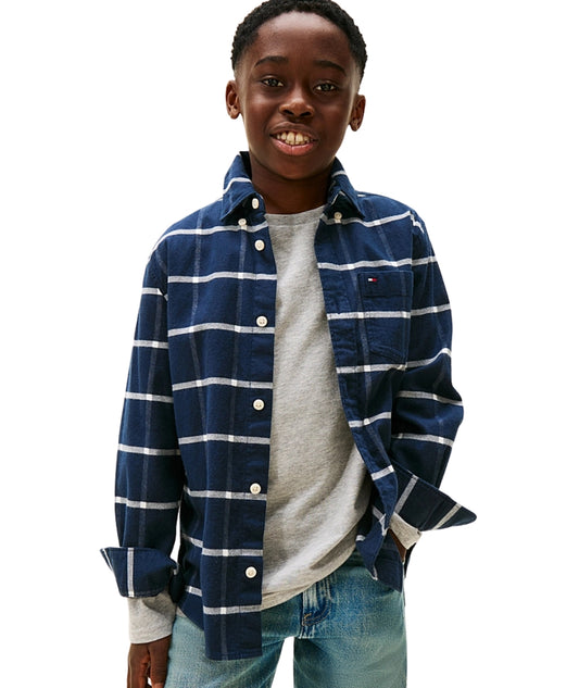 Tommy Hilfiger Camicia Motivo a Quadri KB0KB10096 Nero