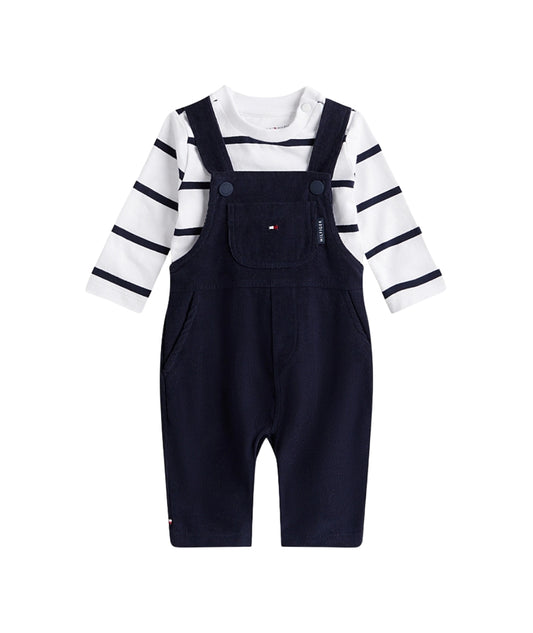 Tommy Hilfiger Completo Salopette e T-shirt KN0KN02107 Blu Navy