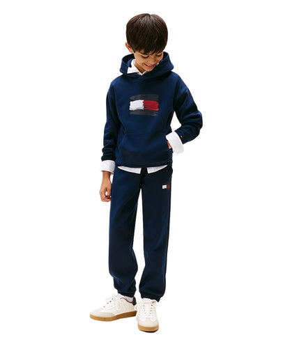 Tommy Hilfiger Felpa con Cappuccio KB0KB10112 Blu Notte