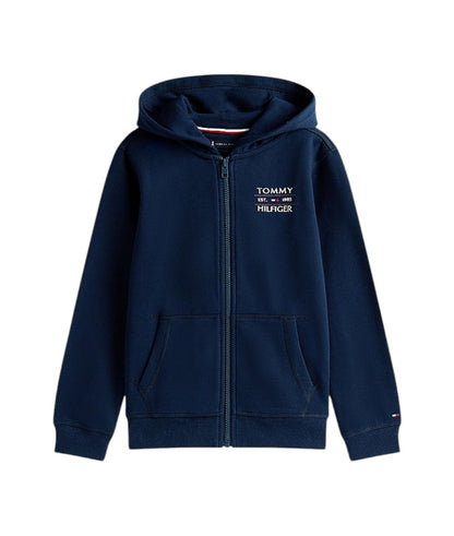 Tommy Hilfiger Felpa con Cappuccio e Zip KB0KB09568 Blu Scuro