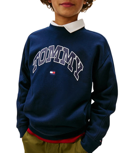 Tommy Hilfiger Felpa con Logo Stampato KB0KB09899 Blu Navy