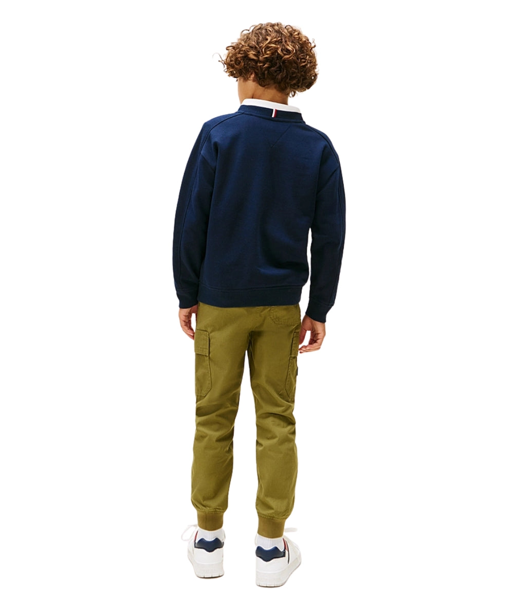 Tommy Hilfiger Felpa con Logo Stampato KB0KB09899 Blu Navy