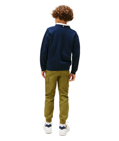 Tommy Hilfiger Felpa con Logo Stampato KB0KB09899 Blu Navy