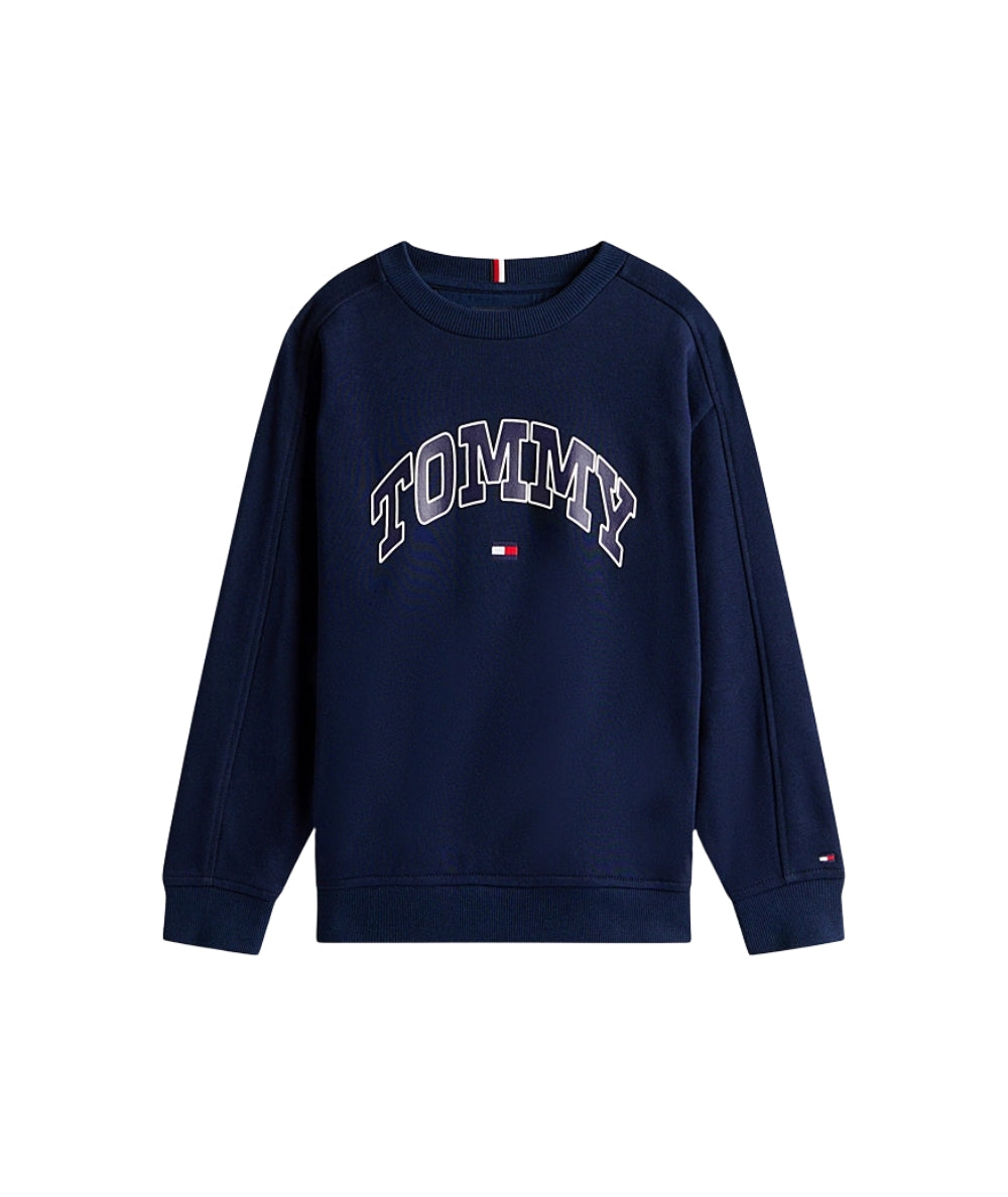 Tommy Hilfiger Felpa con Logo Stampato KB0KB09899 Blu Navy