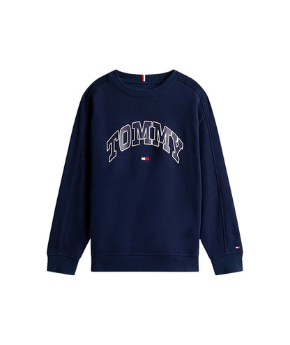 Tommy Hilfiger Felpa con Logo Stampato KB0KB09899 Blu Navy