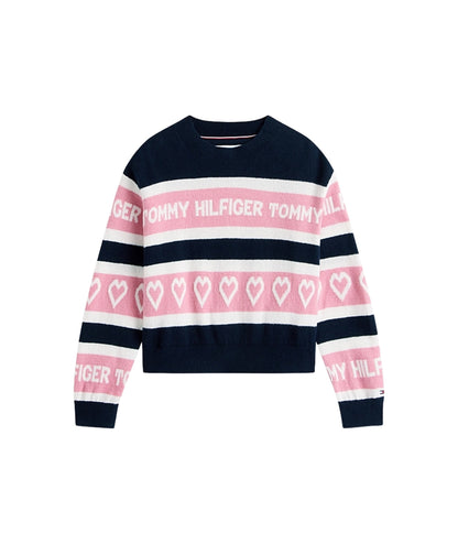 Tommy Hilfiger Maglione Motivo a Intarsio KG0KG08837 Blu Notte