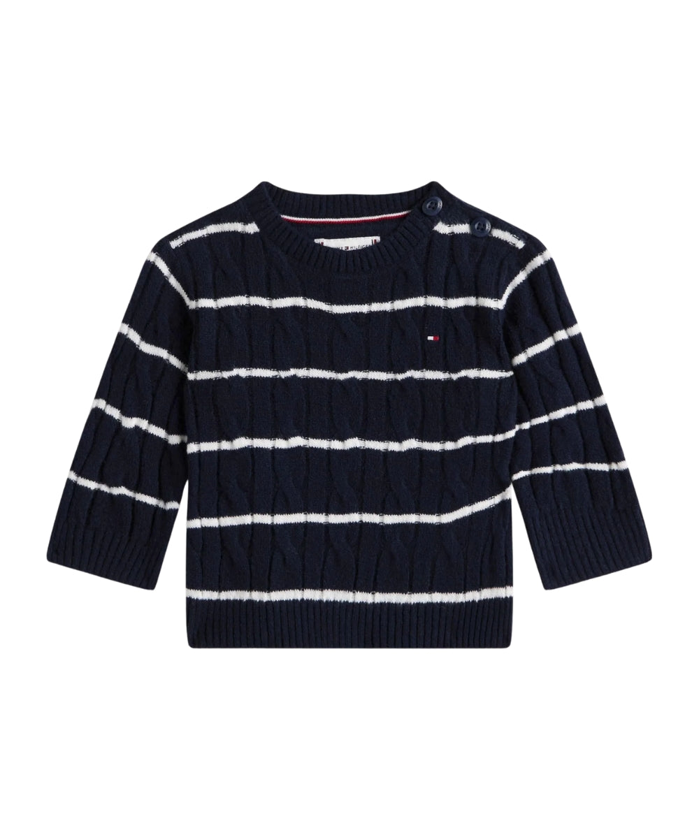 Tommy Hilfiger Maglione a Trecce KN0KN02089 Blu Navy