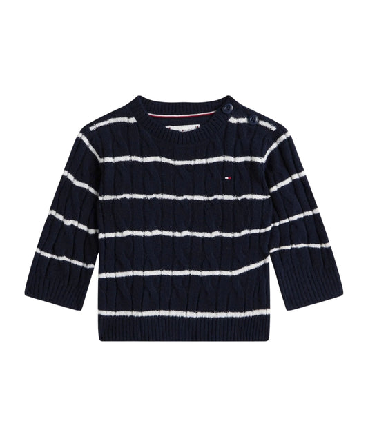 Tommy Hilfiger Maglione a Trecce KN0KN02089 Blu Navy