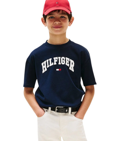 Tommy Hilfiger T-shirt Varsity con Logo KB0KB09533 Blu Scuro