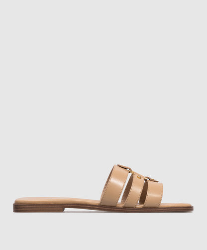 Twinset Ciabattina in Pelle con Logo 261TCP038 Beige