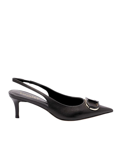 Twinset Décolleté Slingback in Pelle 252TCP030 Nero