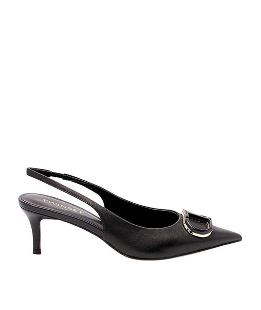 Twinset Décolleté Slingback in Pelle 252TCP030 Nero