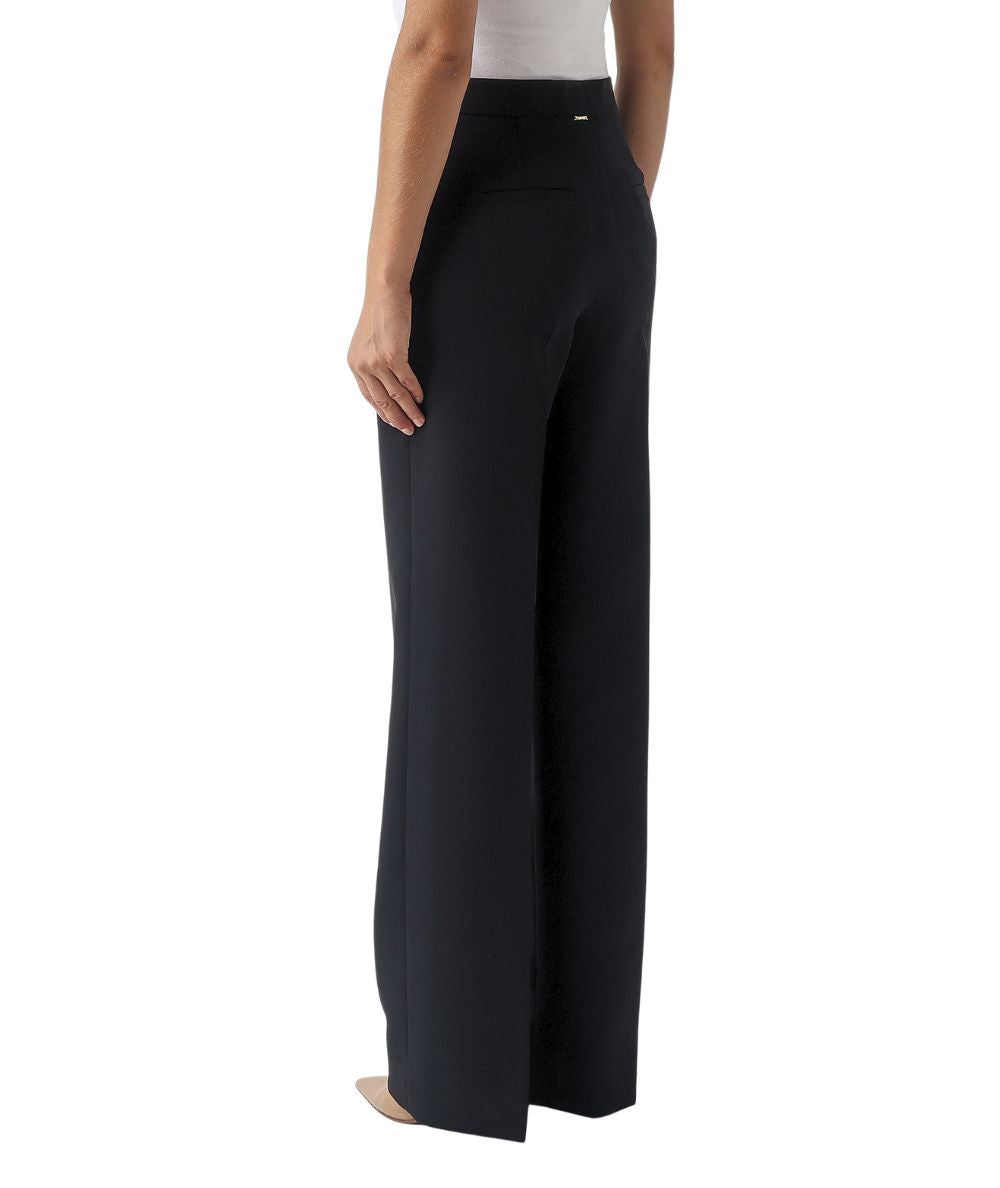 Twinset Pantaloni a Palazzo in Crepe 262TP2043 Nero