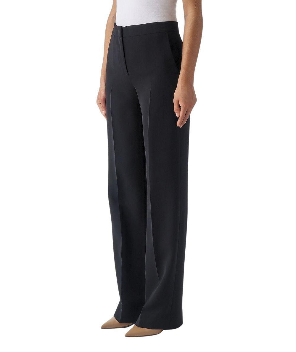Twinset Pantaloni a Palazzo in Crepe 262TP2043 Nero