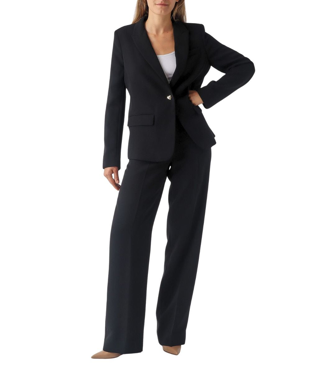 Twinset Pantaloni a Palazzo in Crepe 262TP2043 Nero