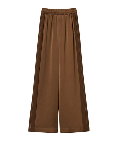 Twinset Pantaloni a Palazzo in Satin con Bande 262TP2133 Marrone