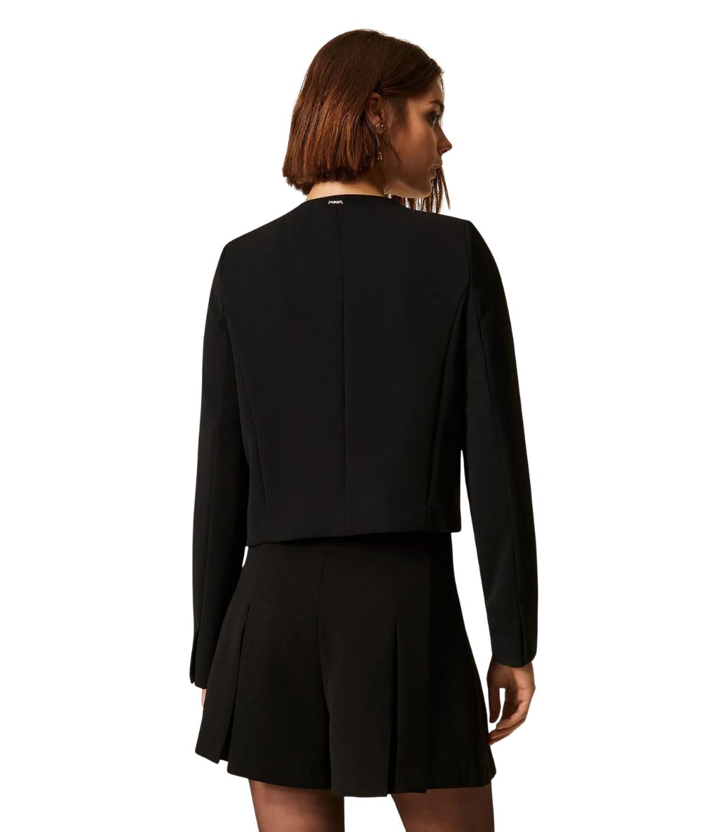 Twinset Shorts in Crepe con Bottoni a Cuore 262TP2042 Nero