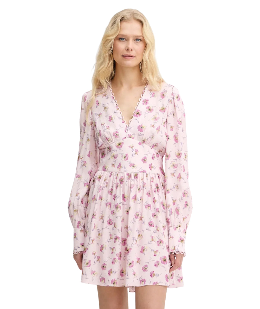 Twinset Abito Corto con Fantasia Floreale 261TP210B Multicolore Rosa