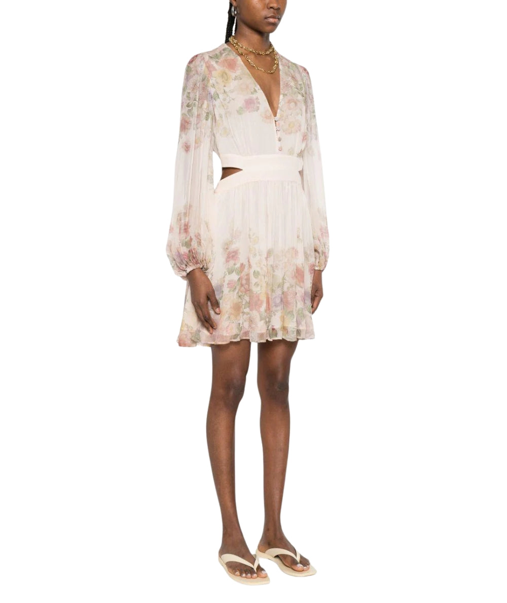 Twinset Abito Floreale Cut Out con Scollo a V 261TT2561 Rosa