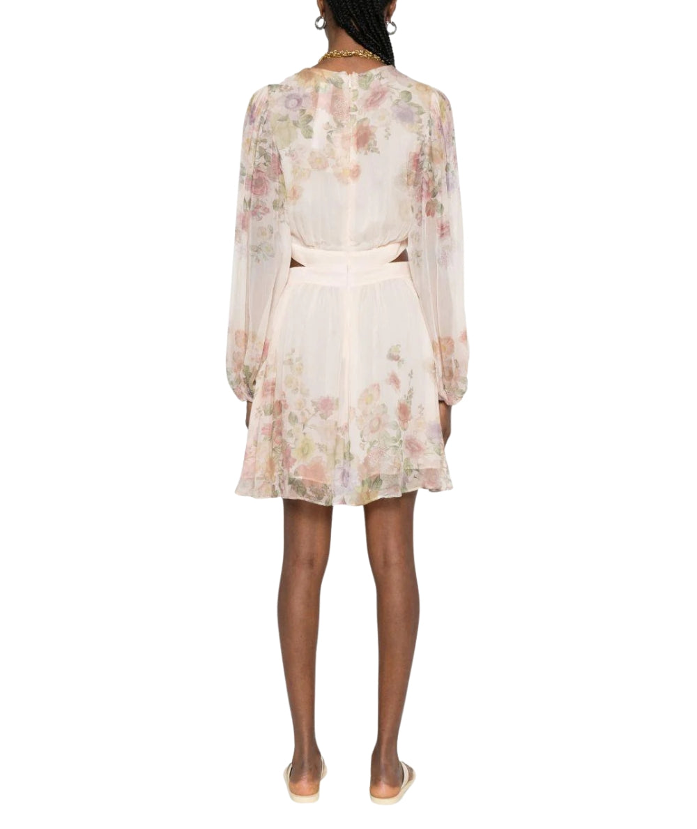 Twinset Abito Floreale Cut Out con Scollo a V 261TT2561 Rosa