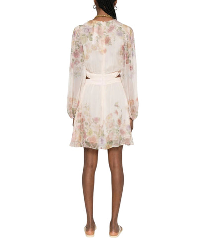 Twinset Abito Floreale Cut Out con Scollo a V 261TT2561 Rosa