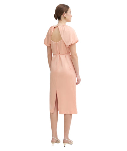 Twinset Abito Lungo con Cinturino 261TP2250 Rosa Pesca