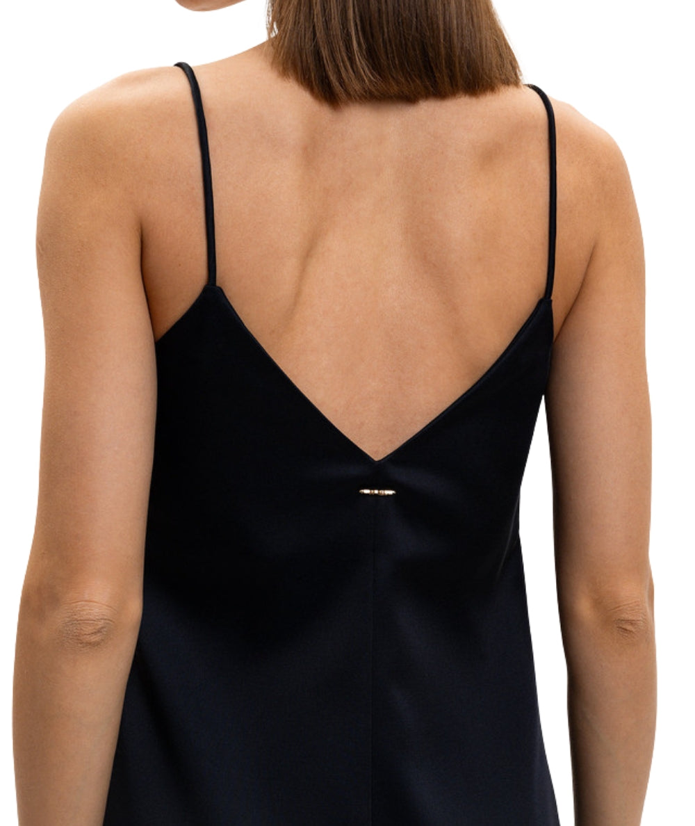 Twinset Abito Lungo in Duchesse con Scollo a Cuore 261TP2416 Nero