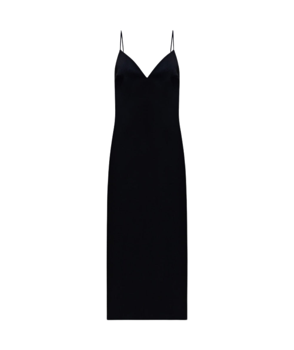 Twinset Abito Lungo in Duchesse con Scollo a Cuore 261TP2416 Nero