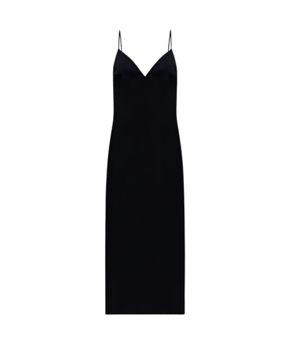 Twinset Abito Lungo in Duchesse con Scollo a Cuore 261TP2416 Nero