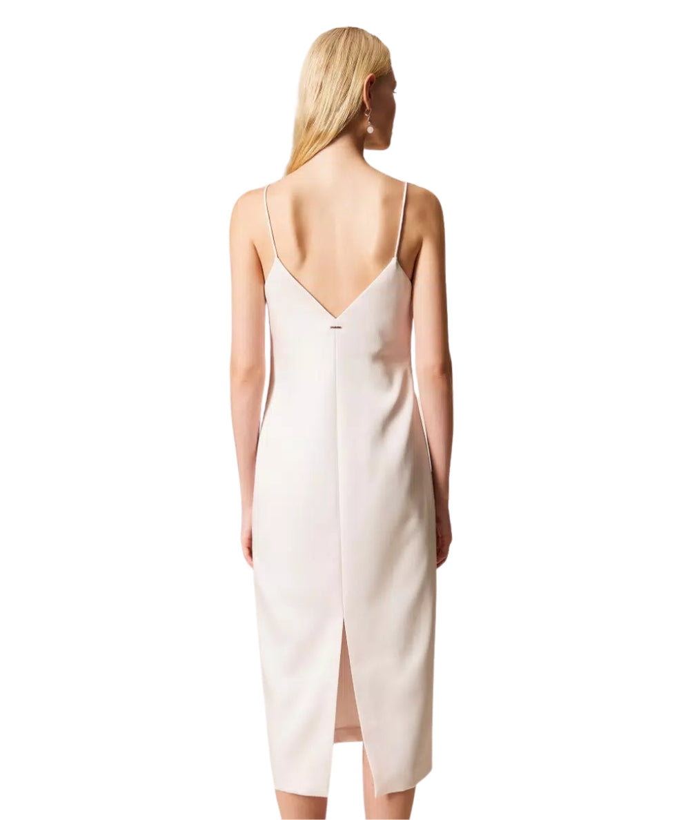 Twinset Abito Lungo in Duchesse con Scollo a Cuore 261TP2416 Rosa