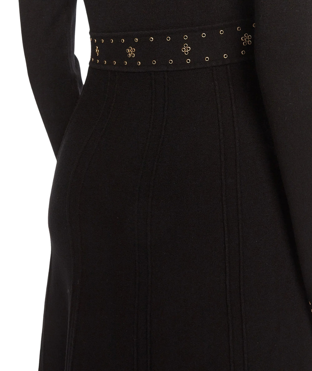 Twinset Abito Scollo a V con Applicazioni 252TP3271 Nero