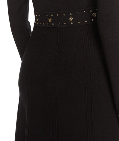 Twinset Abito Scollo a V con Applicazioni 252TP3271 Nero