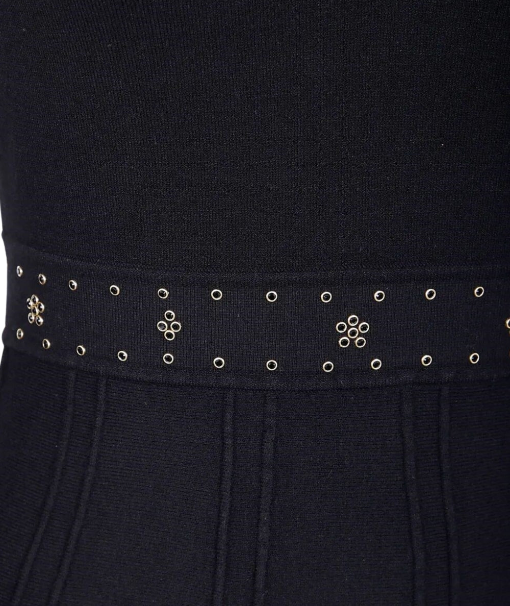 Twinset Abito Scollo a V con Applicazioni 252TP3271 Nero