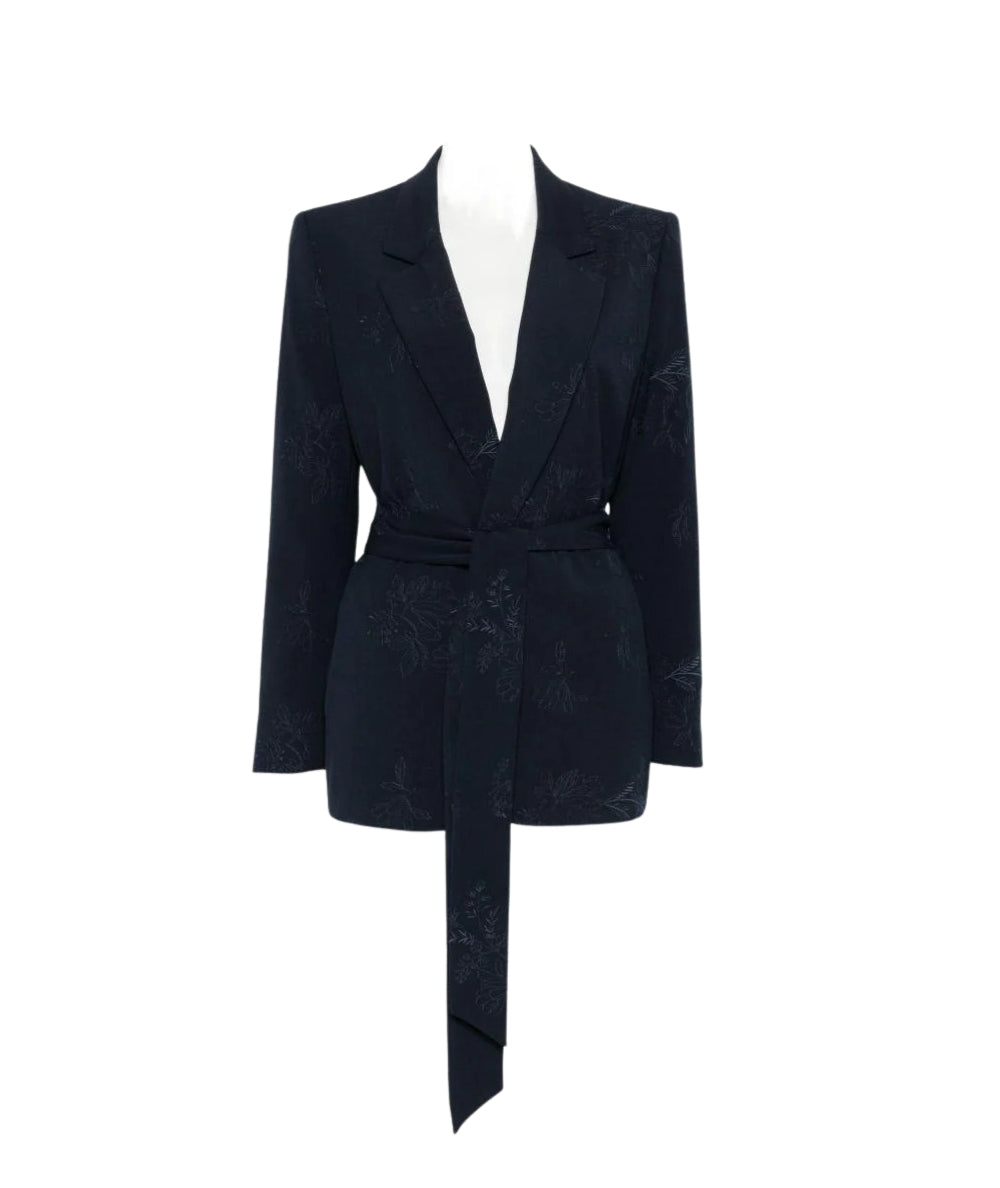 Twinset Blazer Ricamata con Cintura Abbinata 261TE2020 Blu 