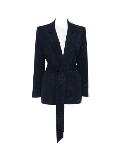 Twinset Blazer Ricamata con Cintura Abbinata 261TE2020 Blu 