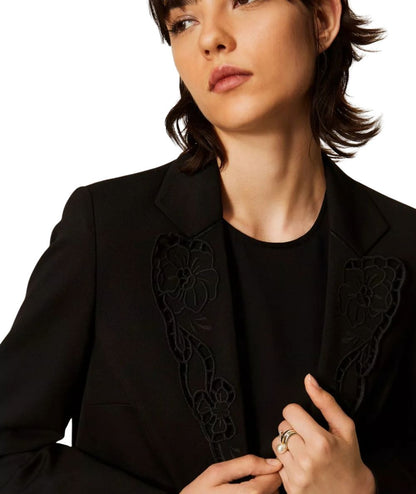 Twinset Blazer con Ricamo Sangallo 262TP2675 Nero 
