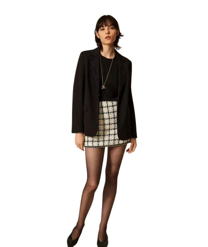 Twinset Blazer con Ricamo Sangallo 262TP2675 Nero 