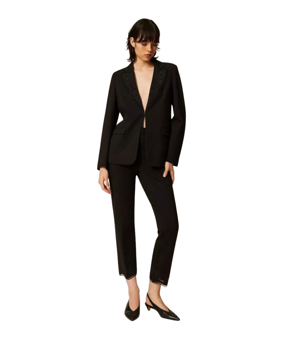 Twinset Blazer con Ricamo Sangallo 262TP2675 Nero 
