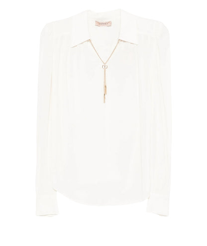 Twinset Blusa in Viscosa 252TP2291 Bianco